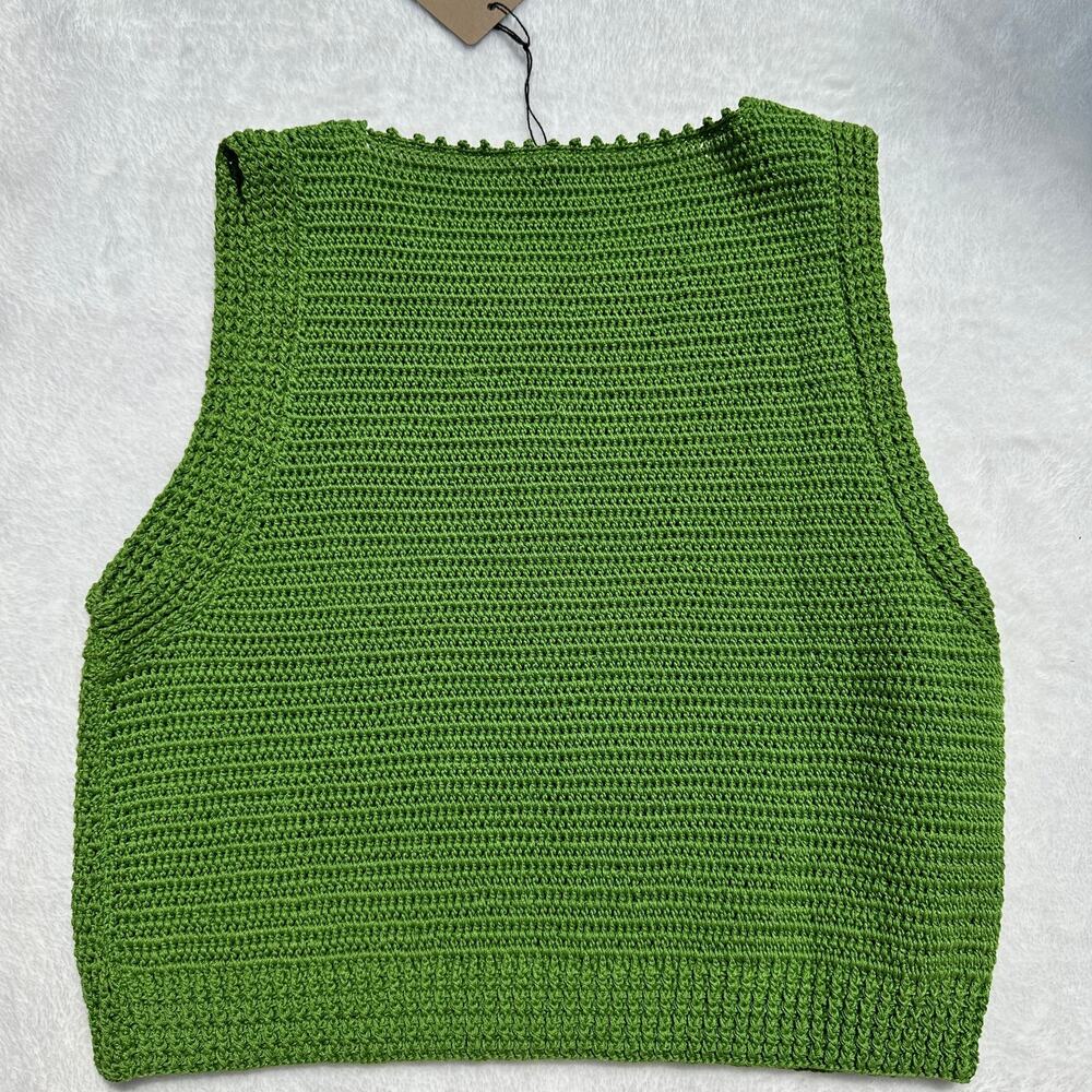 Rachel Comey Lois 100% Cotton Crochet Knit Sleeveless Top Celery Green Sz M $388 - Picture 14 of 16
